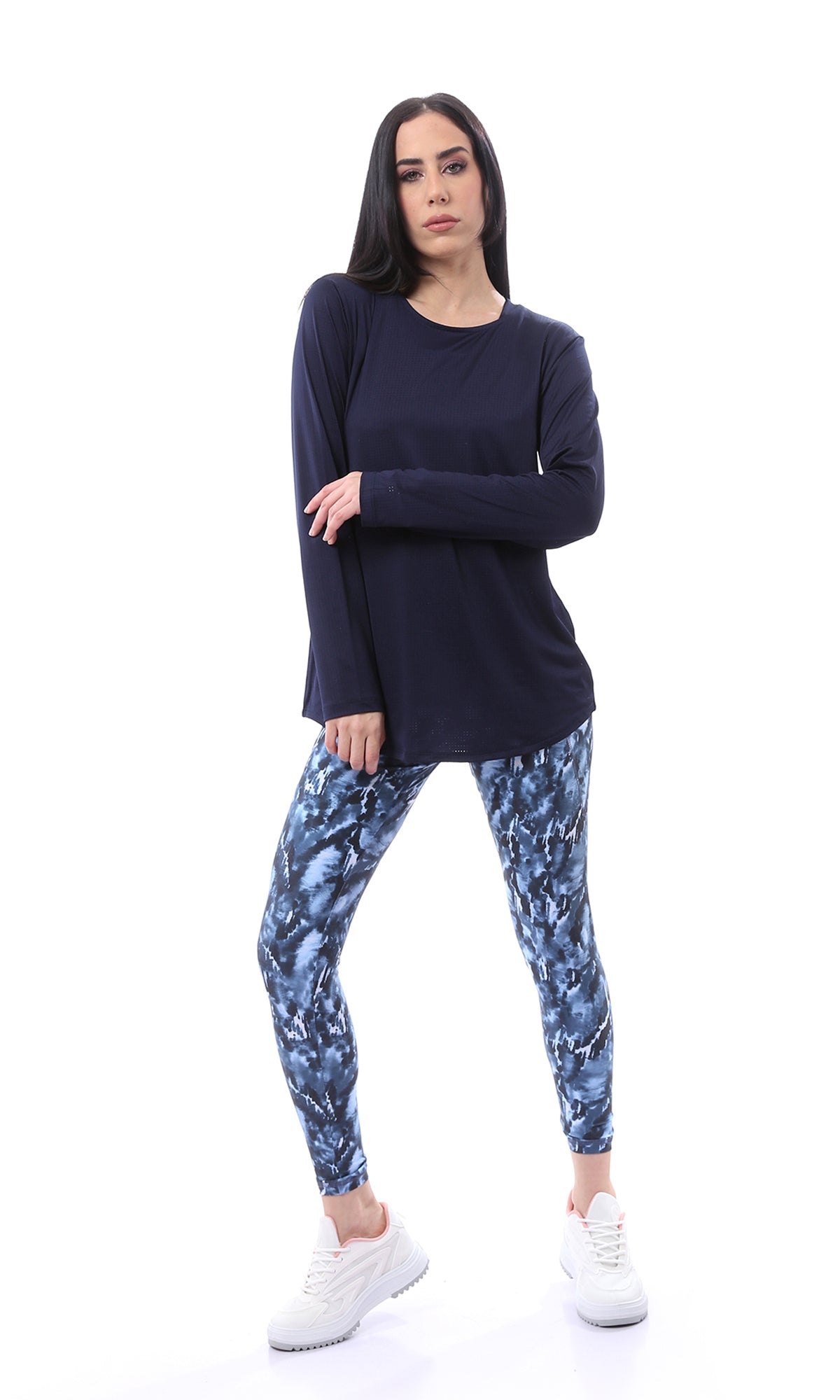O167551 Comfy Slip On Navy Blue Sports Tee