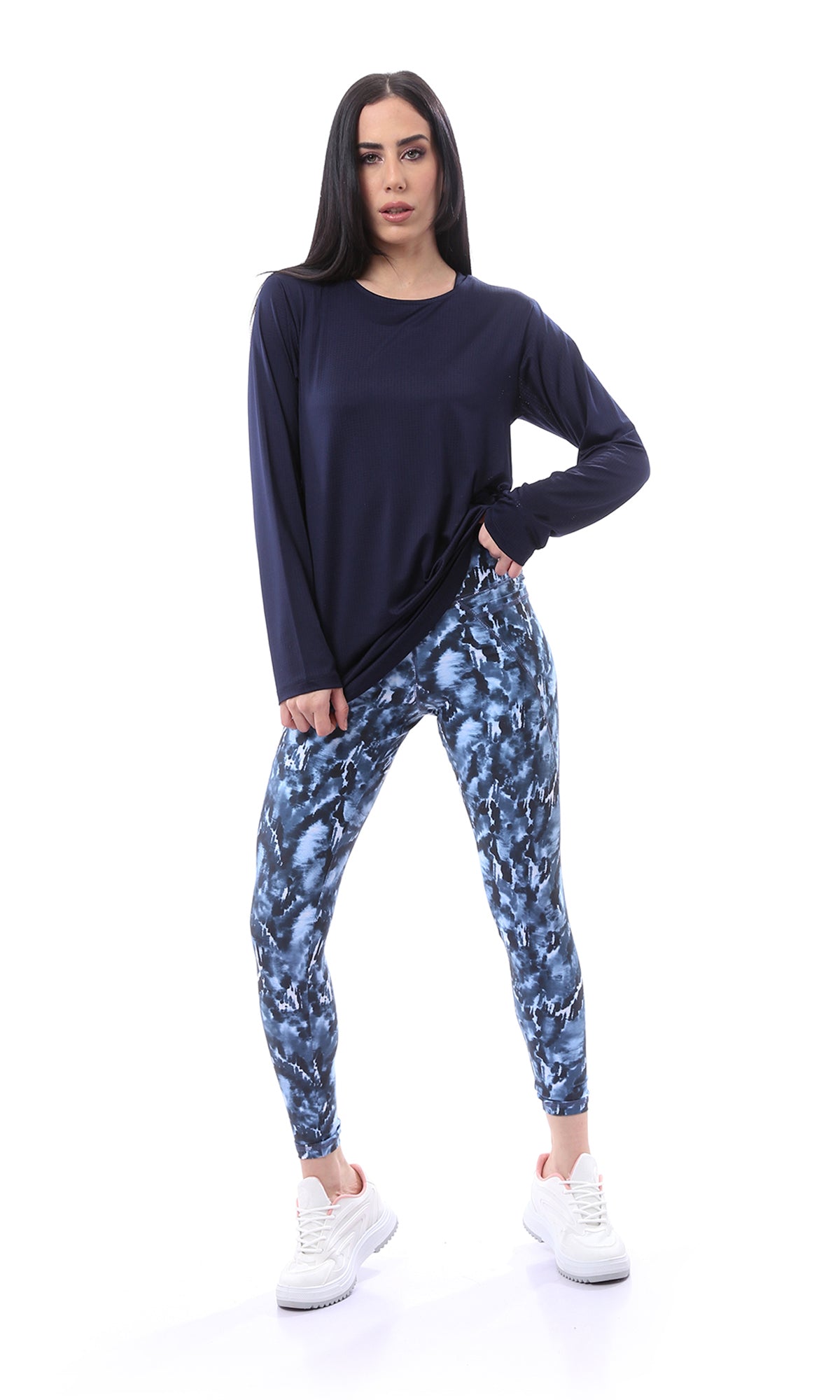 O167551 Comfy Slip On Navy Blue Sports Tee