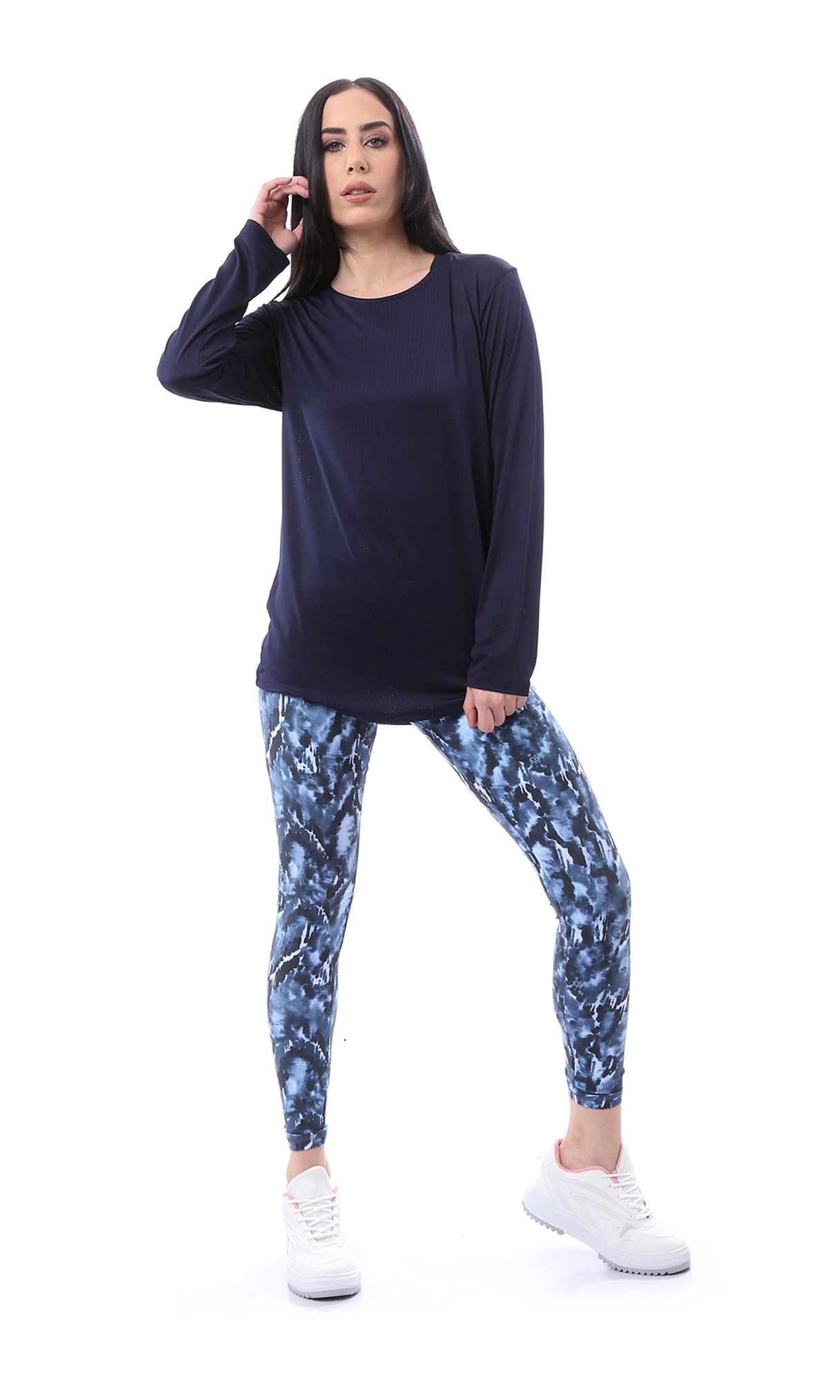O167551 Comfy Slip On Navy Blue Sports Tee