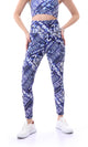 O167554 Patterned Sports Long Leggings With Side Pockets - Blue & Purple