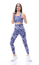 O167554 Patterned Sports Long Leggings With Side Pockets - Blue & Purple