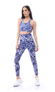 O167554 Patterned Sports Long Leggings With Side Pockets - Blue & Purple