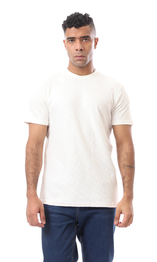 O168069 Self Diamonds Slip On Regular White Tee