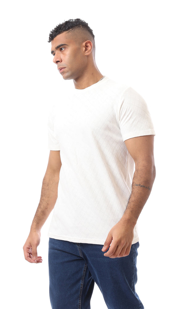 O168069 Self Diamonds Slip On Regular White Tee