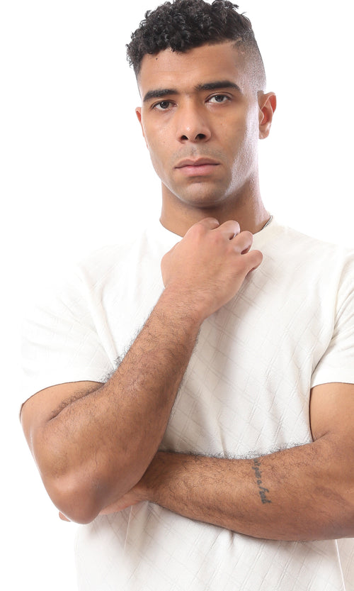 O168069 Self Diamonds Slip On Regular White Tee