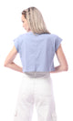 تيشيرت قصير الأكمام ازرق فاتح سهل الارتداء