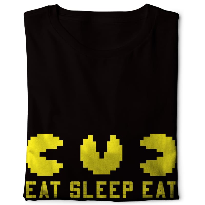 Pac Man Eat Sleep Eat - Digital Graphics Basic T-shirt black - NAV