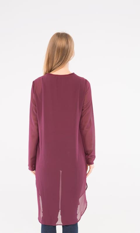 Plain Tunic Top - Eggplant - women shirts & blouses