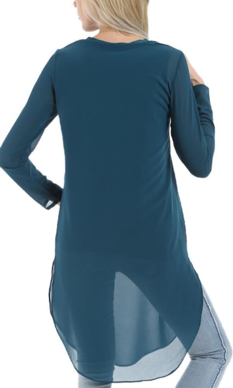 Plain Tunic Top - Teal Green - women shirts & blouses