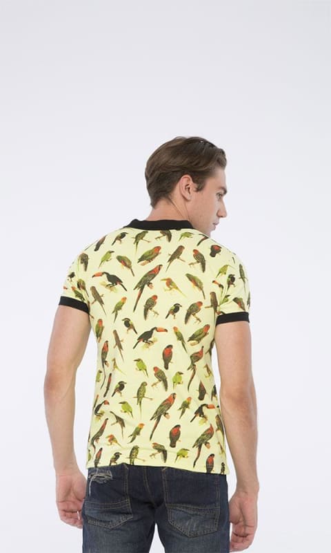 Printed Polo Shirt - Green - male polo shirts