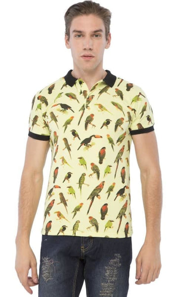 Printed Polo Shirt - Green - male polo shirts