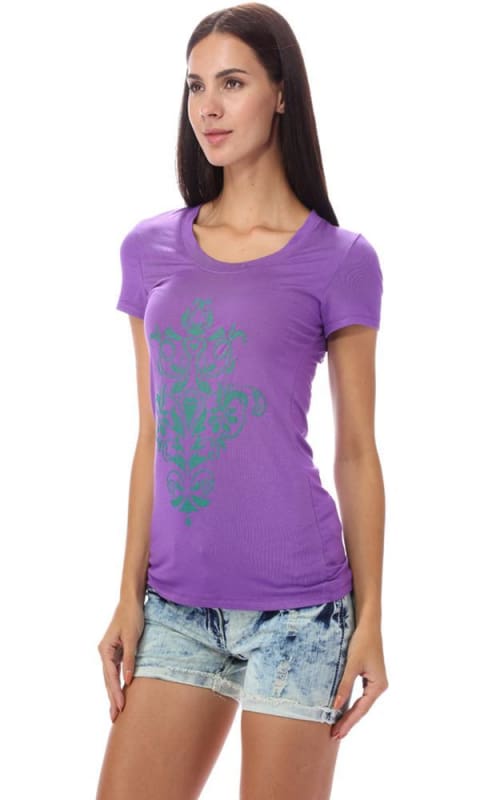 Printed T-Shirt - Purple - women t-shirts