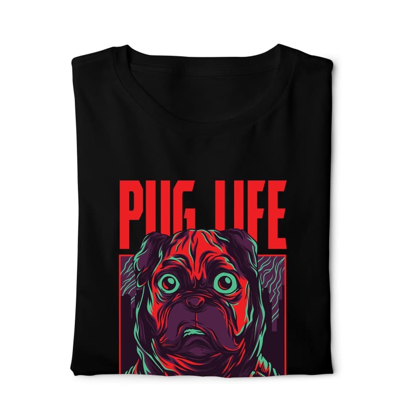 Pug Life- Digital Graphics Basic T-shirt Black - NAV