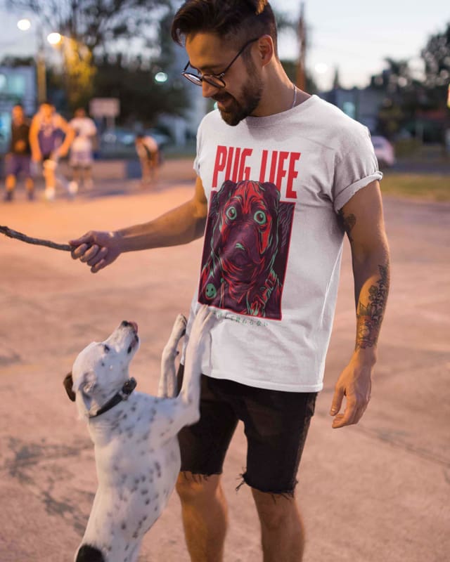 Pug Life - Digital Graphics Basic T-shirt White - NAV