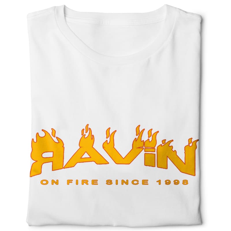Ravin on Fire -Digital Graphics Basic T-shirt White - POD