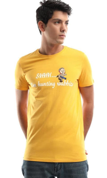 Shh. Im Hunting Wabbits Yellow Tee - male t-shirts