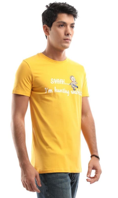 Shh. Im Hunting Wabbits Yellow Tee - male t-shirts