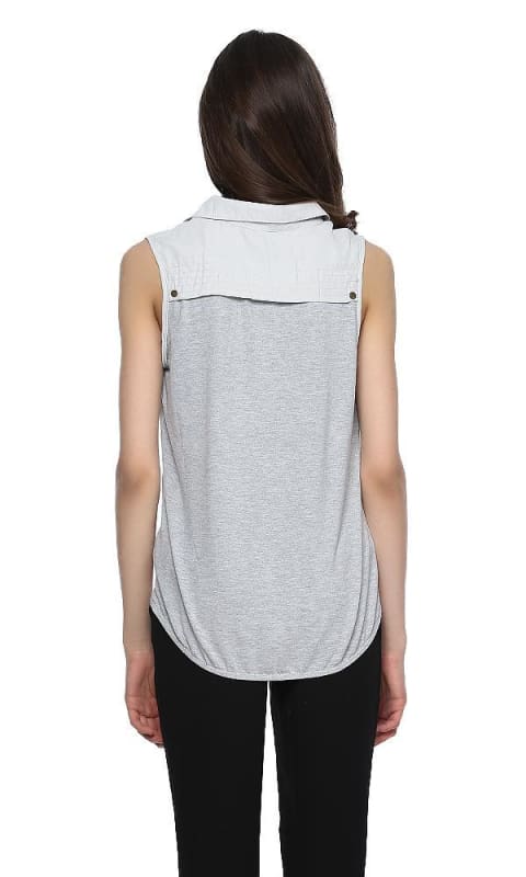 Sleeveless Shirt - White - women tops