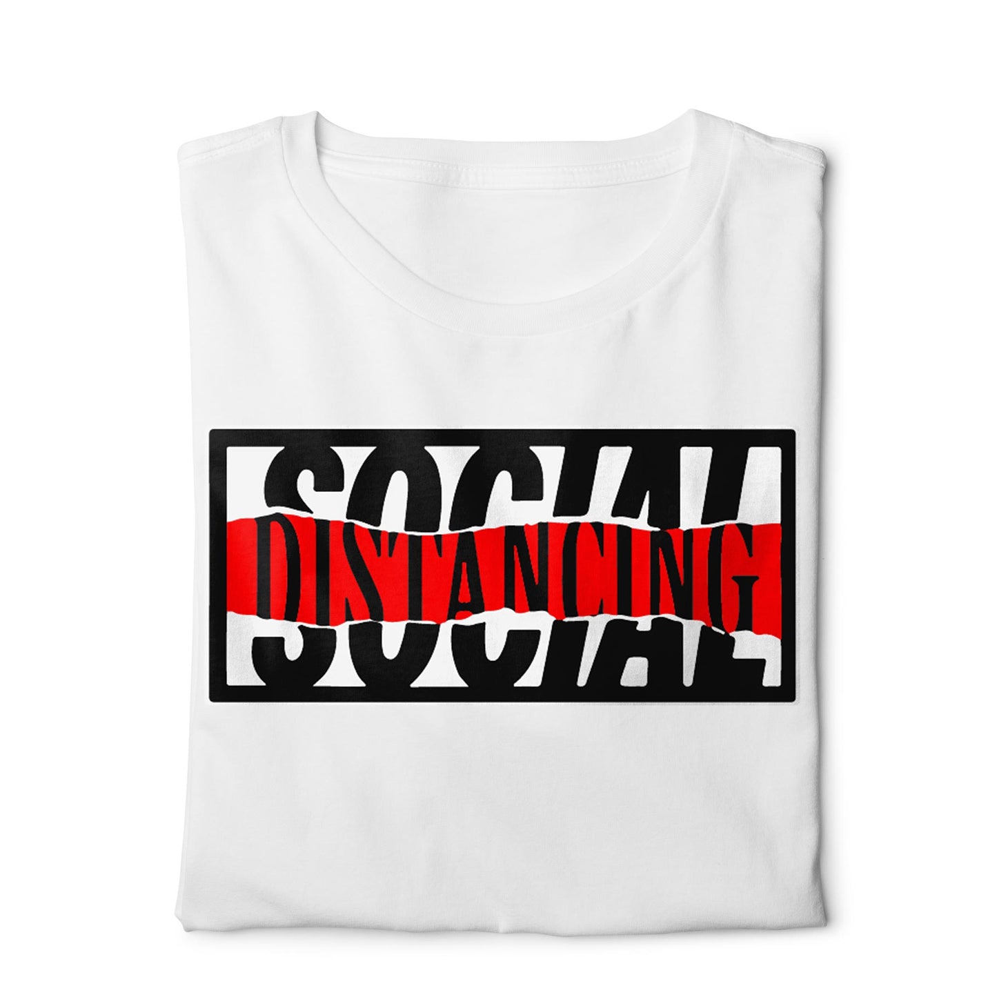 Social distancing corona - Digital Graphics Basic T-shirt White - Ravin 