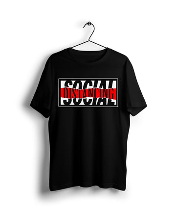 Social distancing corona - Digital Graphics Basic T-shirt Black - Ravin 