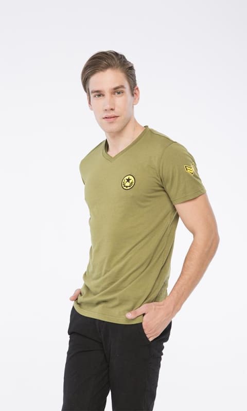 Solid Casual T-Shirt - Dark Green - male t-shirts