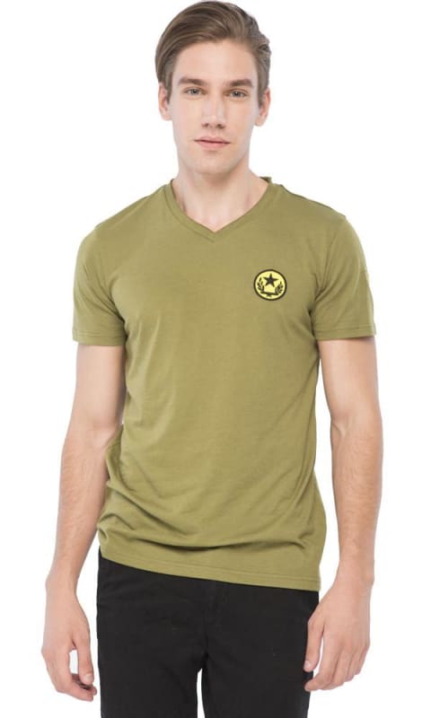 Solid Casual T-Shirt - Dark Green - male t-shirts