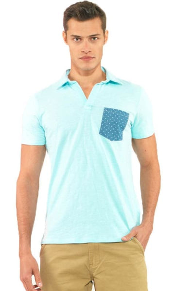 Solid Polo T-Shirt - Sky Blue - male polo shirts