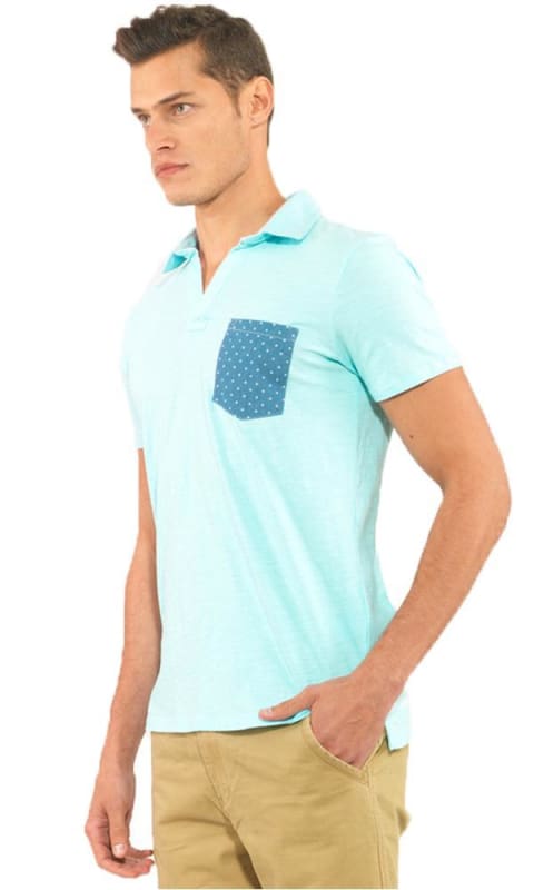 Solid Polo T-Shirt - Sky Blue - male polo shirts