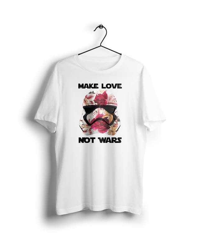 Star Wars Make Love not Wars - Digital Graphics Basic T-shirt White - POD
