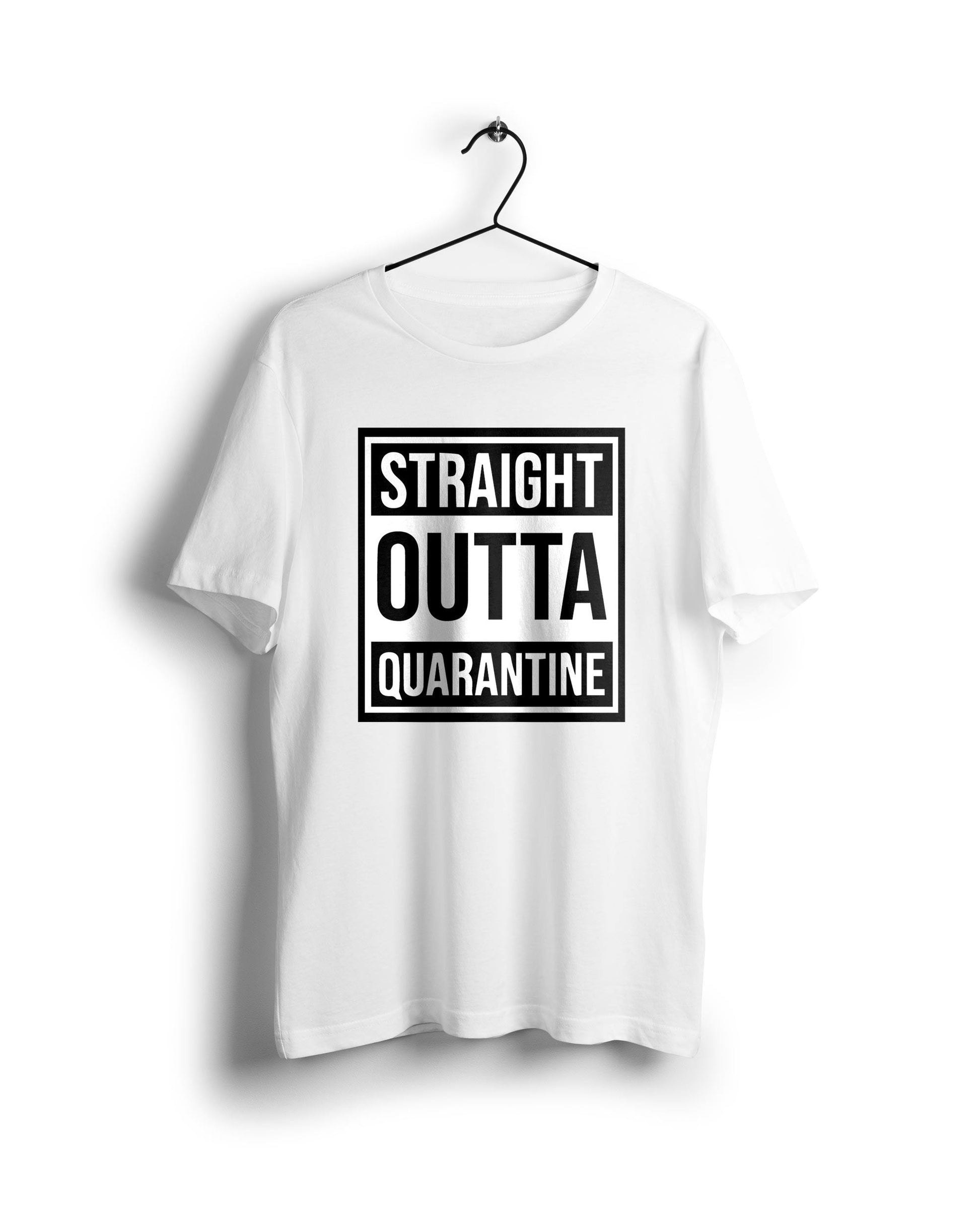 Straight outta quarantine - Digital Graphics Basic T-shirt White - Ravin 
