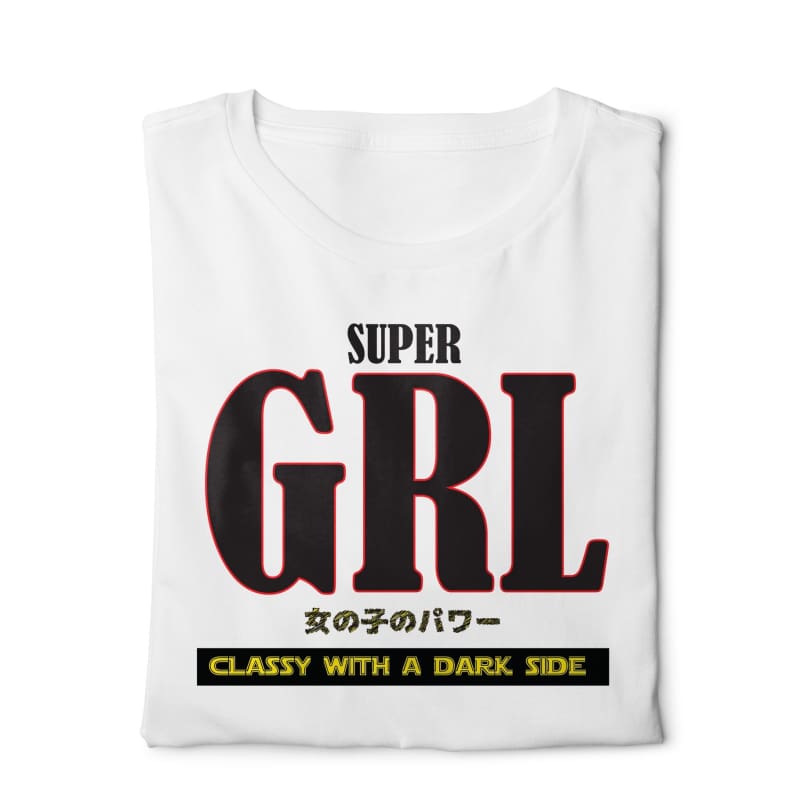 Super GRL- Digital Graphics Basic T-shirt White - POD