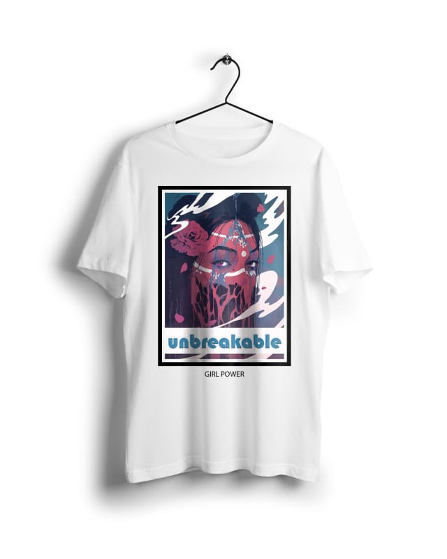 unbreakable Girl - Digital Graphics Basic T-shirt White - POD