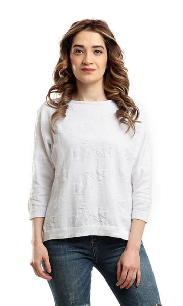 Women Long Sleeves Heavy Pullover - White - women t-shirts