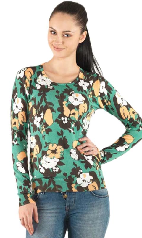 Women Multicolour Long Sleeve Floral T-Shirt - women pullover